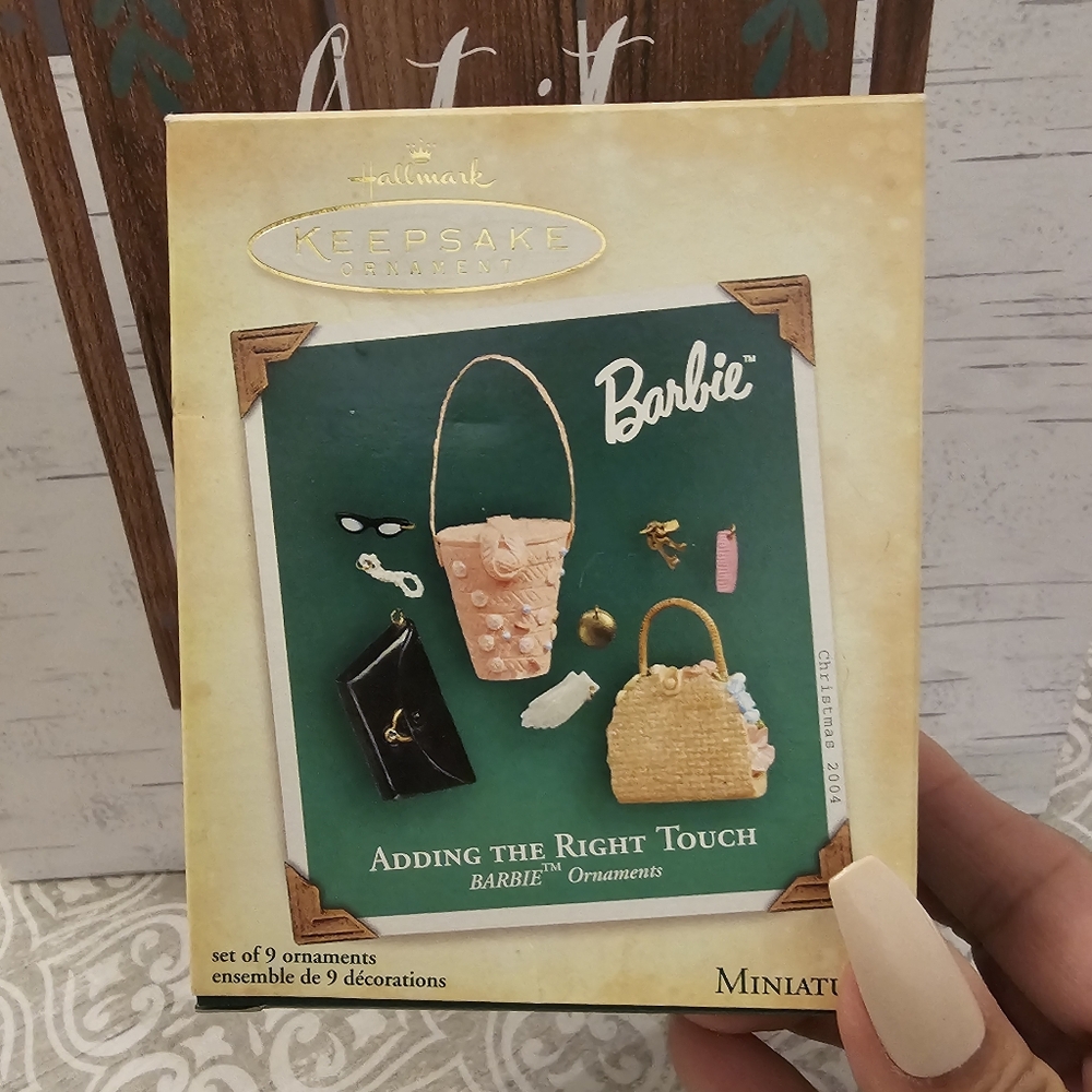 NIB 2004 Barbie Accessories Adding The Right Touch Miniature Hallmark Ornament